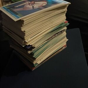 A whole bunch of baseball cards